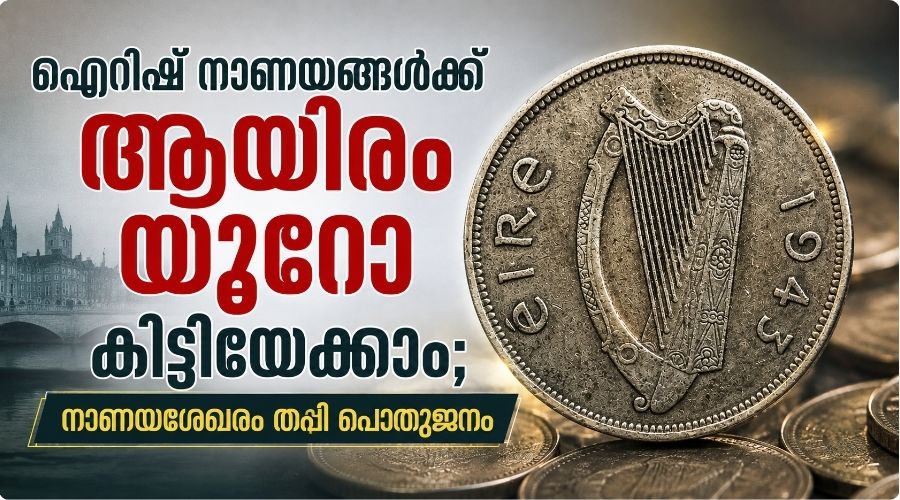 ഐറിഷ് നാണയങ്ങൾക്ക് 1000 യൂറോ കിട്ടിയേക്കാം ; നാണയശേഖരം തപ്പി പൊതുജനം